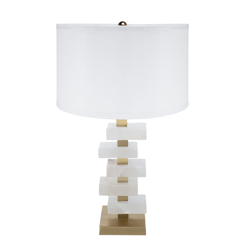 Sculptural Alabaster & Gold Table Lamp