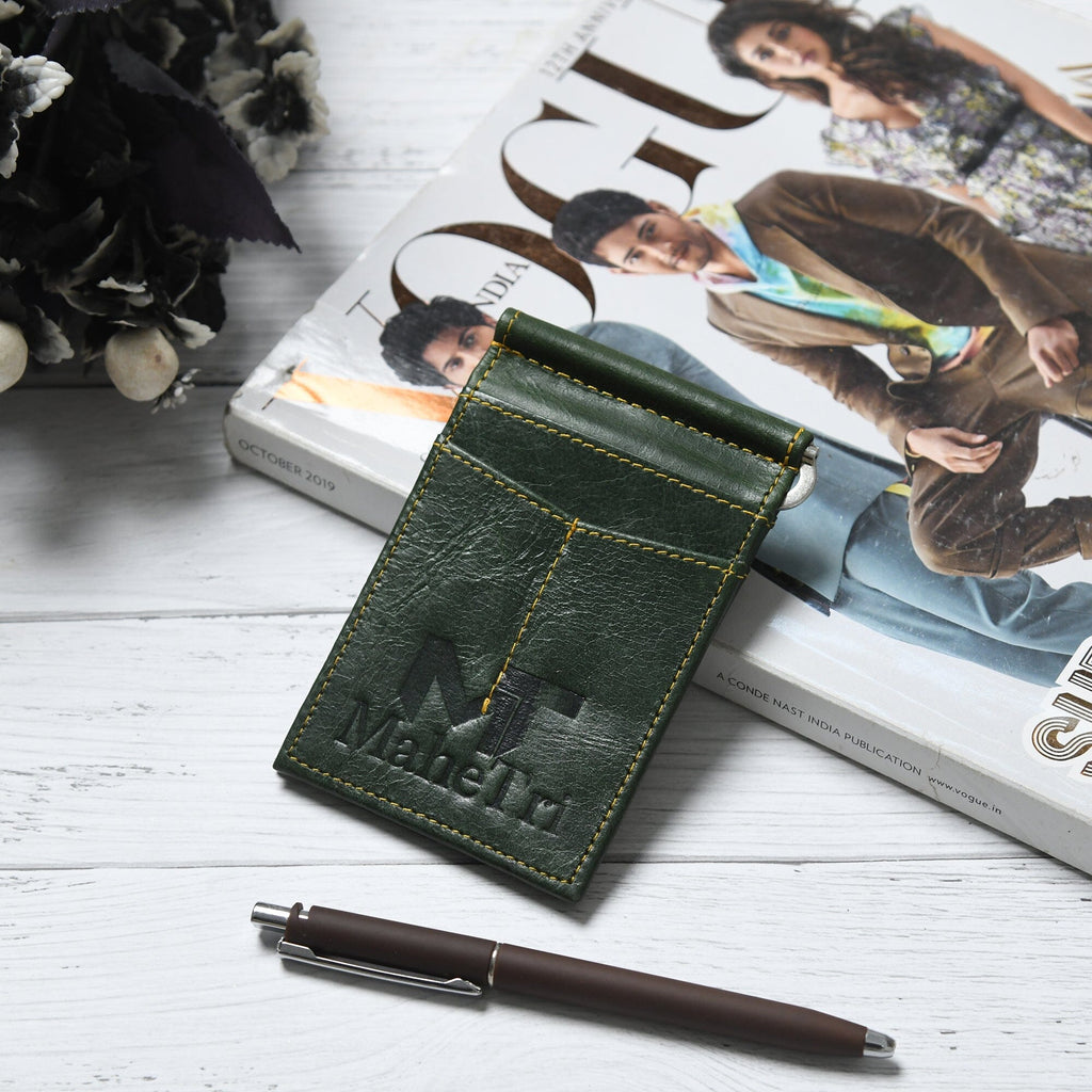Finley Buffalo Leather Money Clip Wallet | Green
