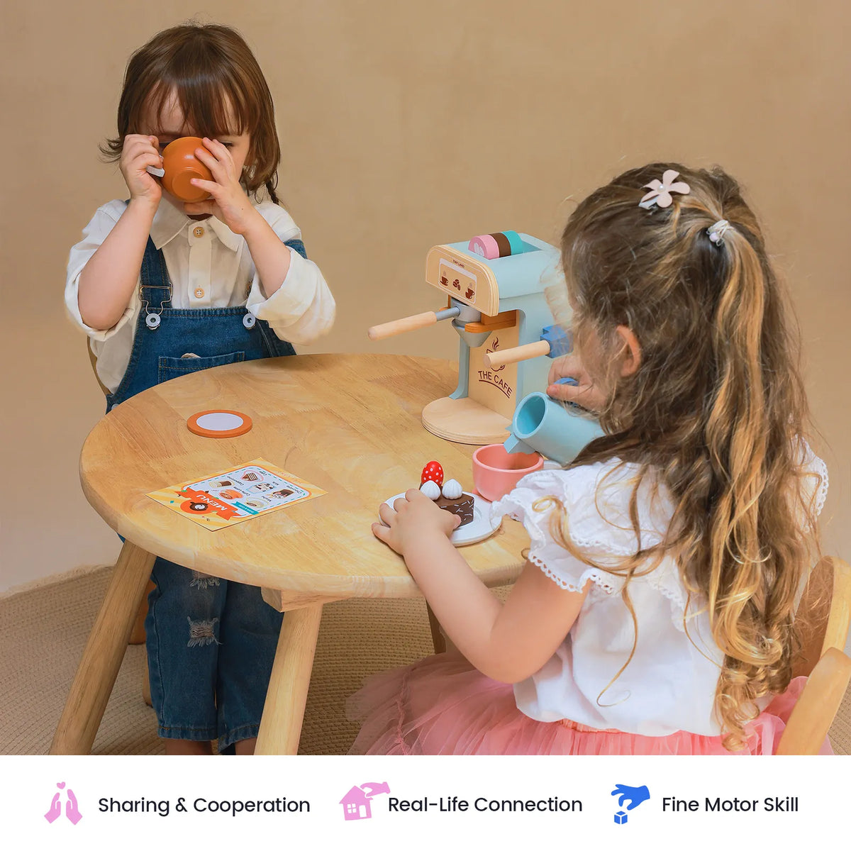 Tiny Land® Wooden Coffee Maker & Pretend Café Set