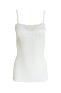 EGi Women's Merino Wool Blend Camisole with Lace Trim | Spaghetti Straps | Made in Italy
