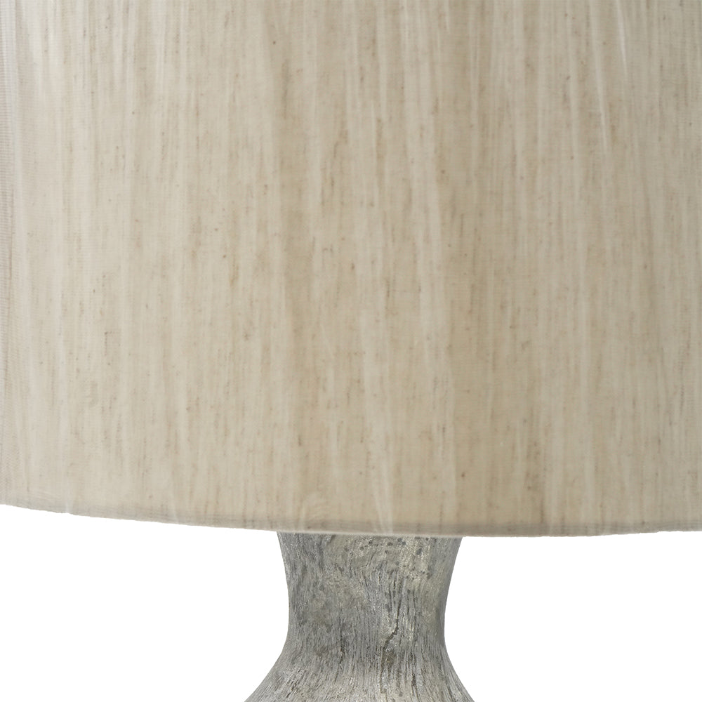 Hand-Finished Mercury Glass Table Lamp with Linen Shade - Silver