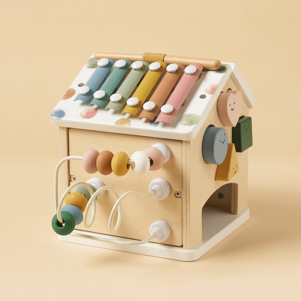 Tiny Land® Cottage Activity Cube | Morandi