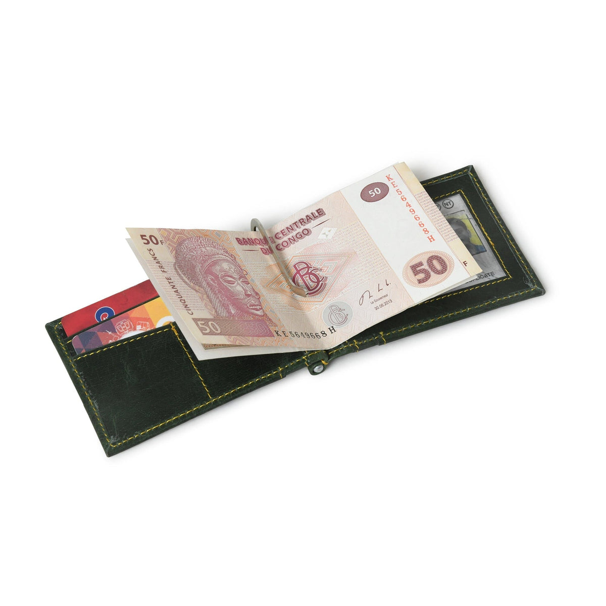 Finley Buffalo Leather Money Clip Wallet | Green