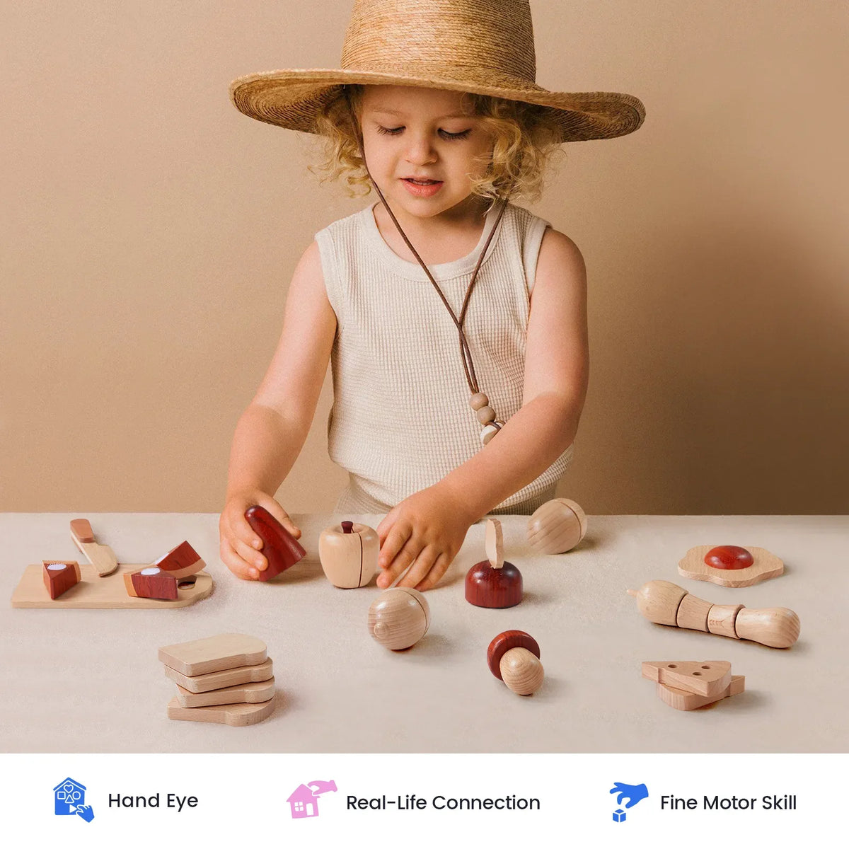 Tiny Land® Wooden Cut & Play Fruit and Vegetable Set
