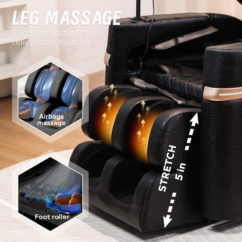 Zero-Gravity Massage Chair with Heated Footrest | Black