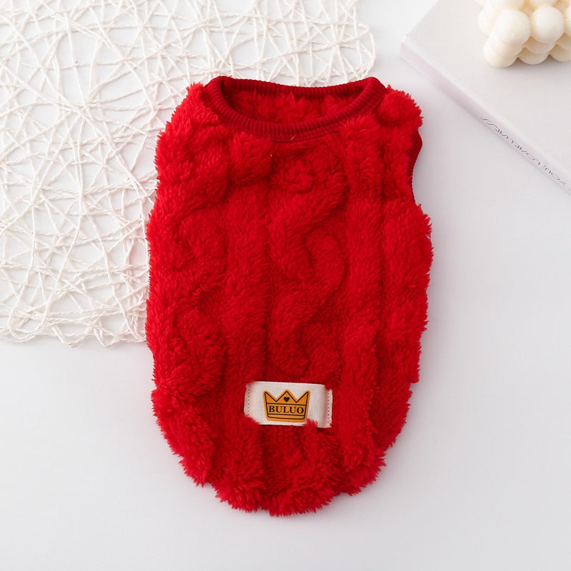Autumn and Winter New Pet Clothes Dog Warm Cotton Jacket Vest Double Sided Velvet Vest Teddy Bears Cat Clothes