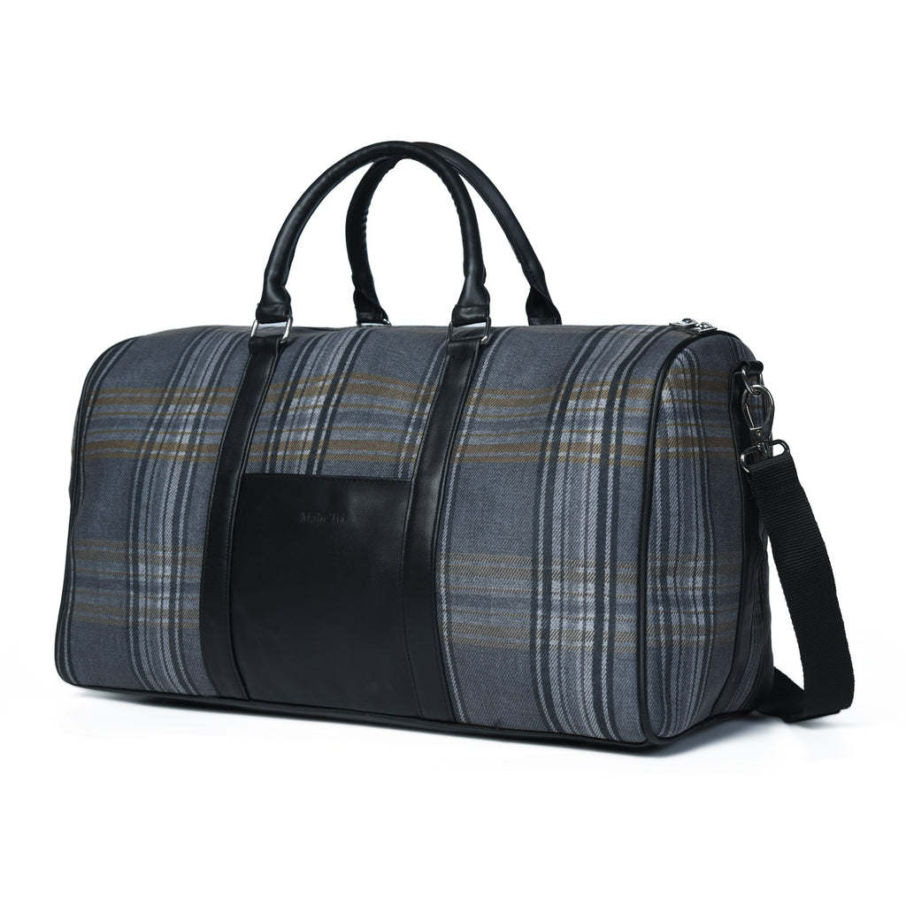 Highlander Plaid Canvas Duffel Bag | Grey