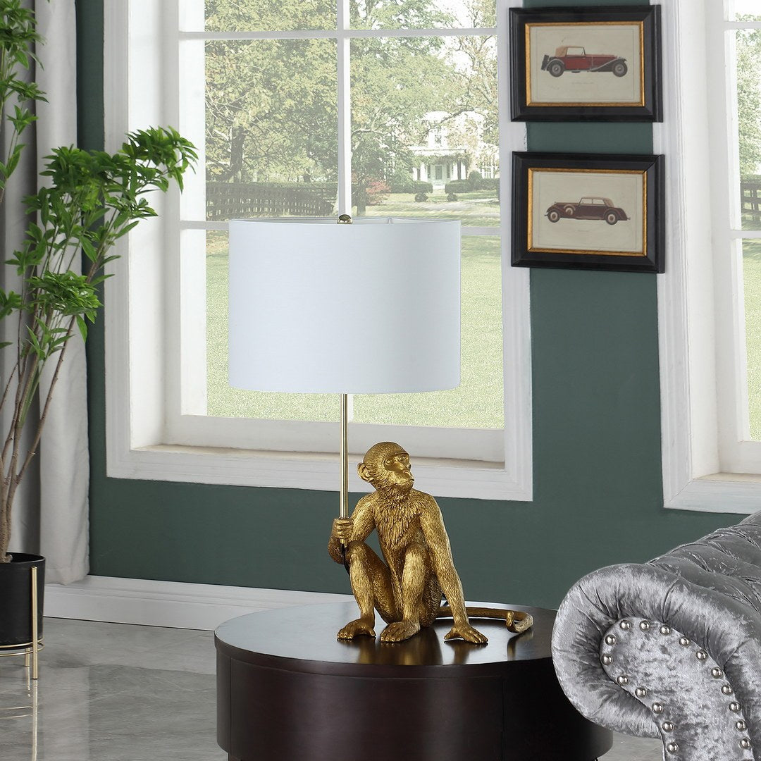 Golden Monkey Sculptural Table Lamp | 25.5"