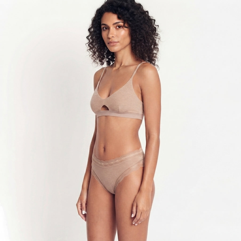 Organic Cotton Lace Mid-Rise Brief