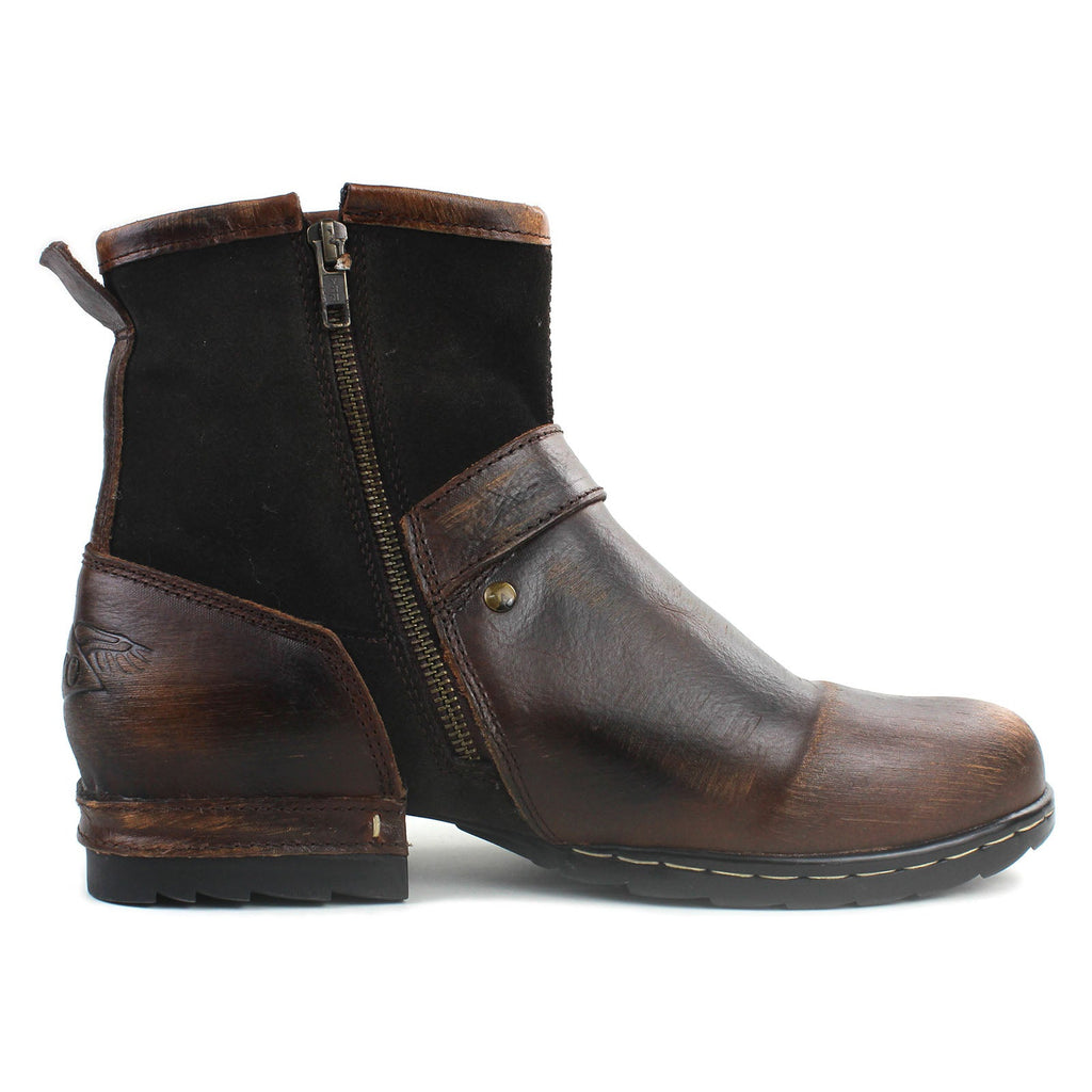 OSSTONE Vintage Leather Chukka Boots | Retro Dark Brown, OS-5008-1-BP