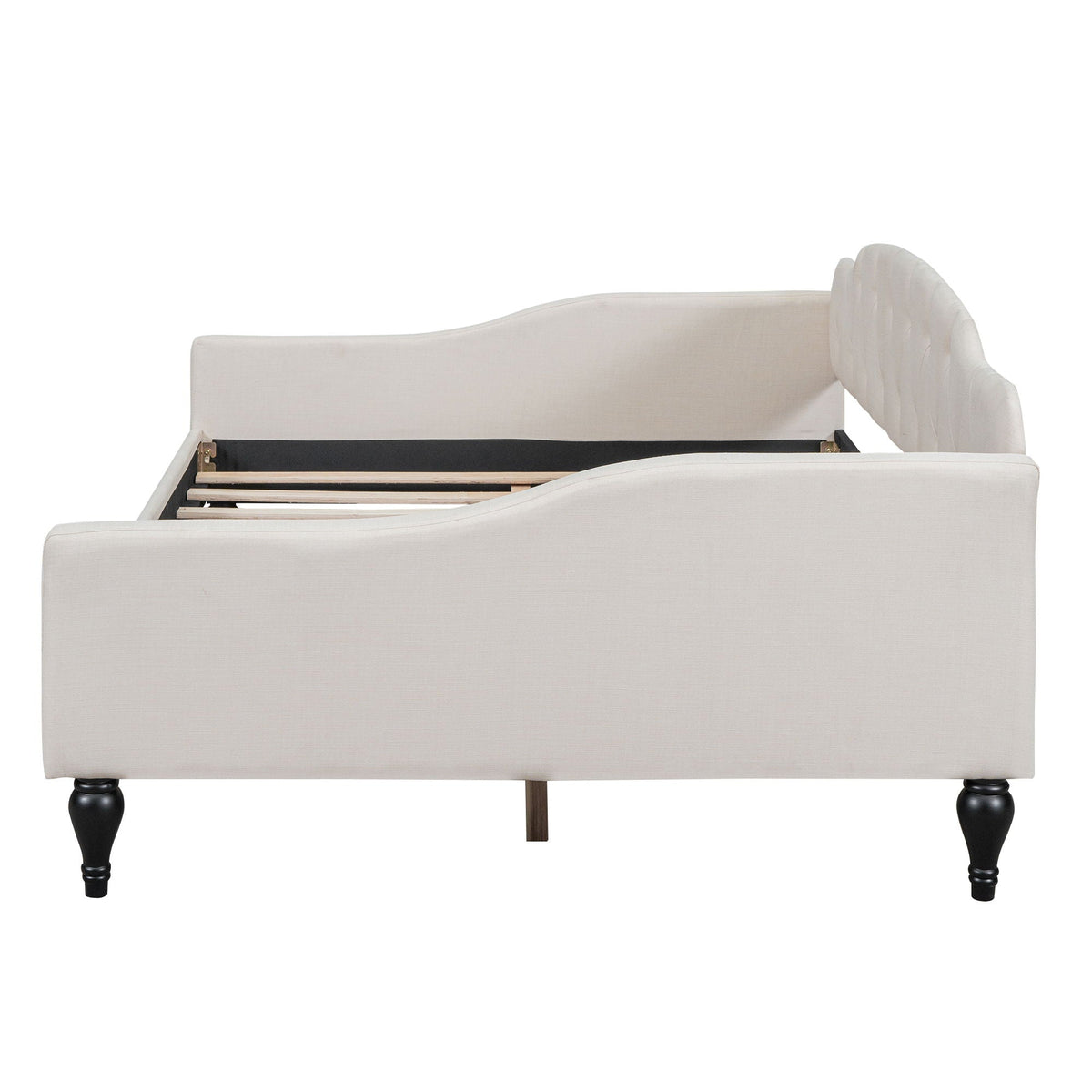 Tufted Upholstered Full-Size Daybed | Beige
