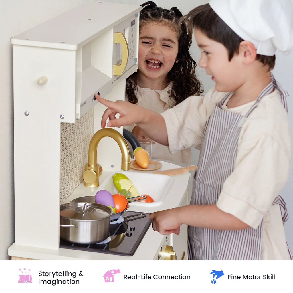 Tiny Land® PopJoy Adjustable Wooden Play Kitchen