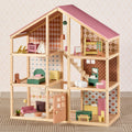 Tiny Land® Sweetwood Wooden Dollhouse with 30 Furniture Pieces