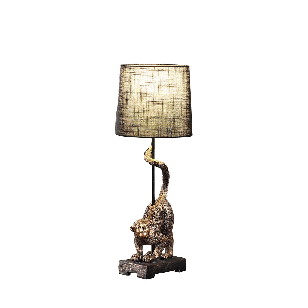 24" Wildlife Capuchin Monkey Table Lamp with Antique Bronze Finish - Golden Black