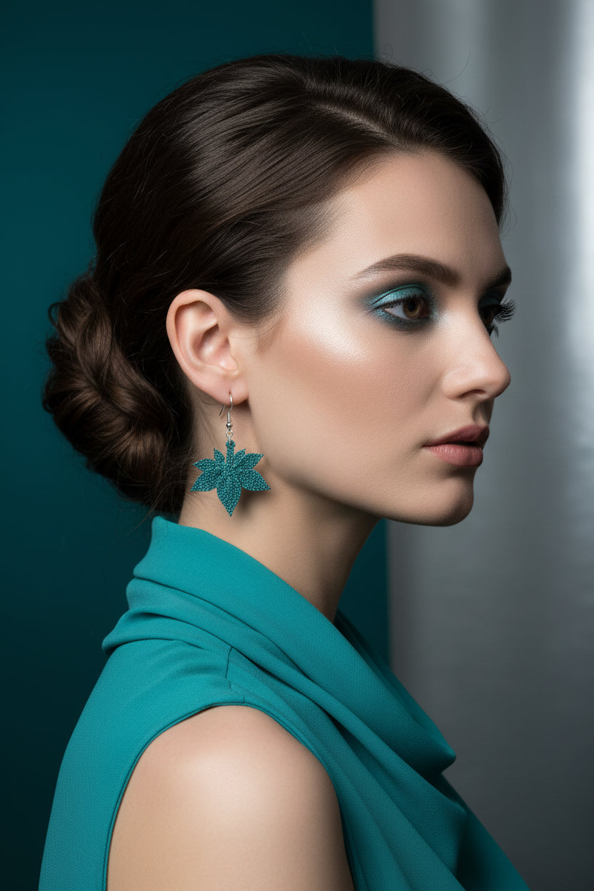 Handmade Leaf Dangle Earrings