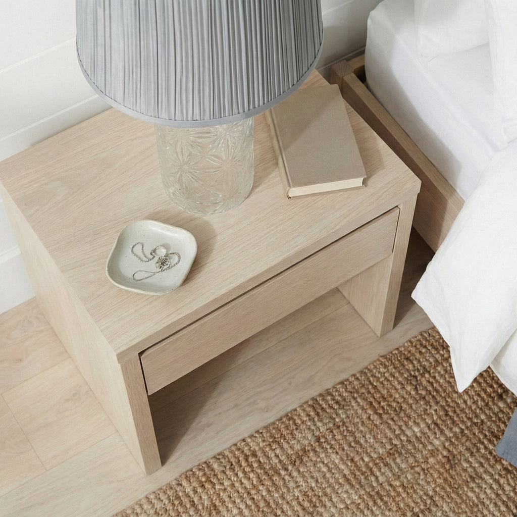 Luxora Textured Glass Table Lamp | Pleated Gray Shade