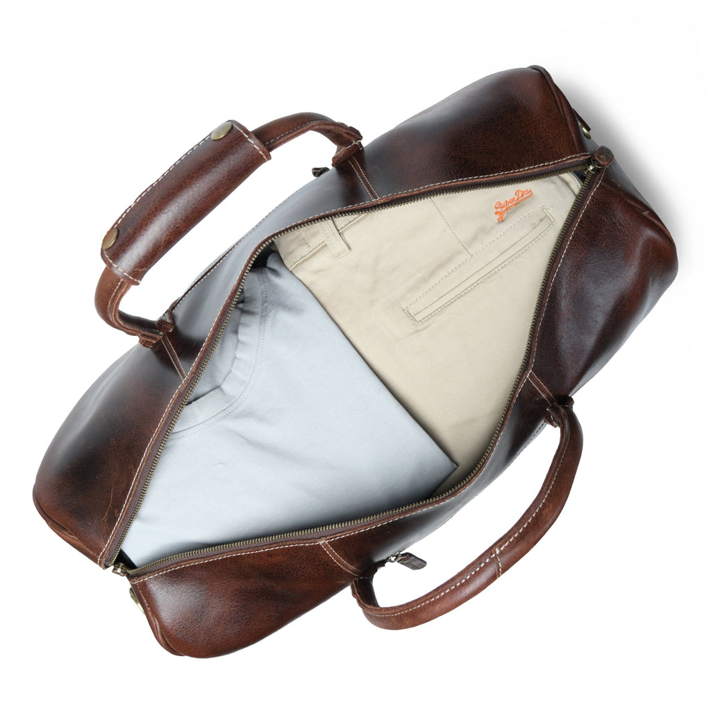 Buffalo Traveller Top-Grain Leather Duffel Bag | Walnut