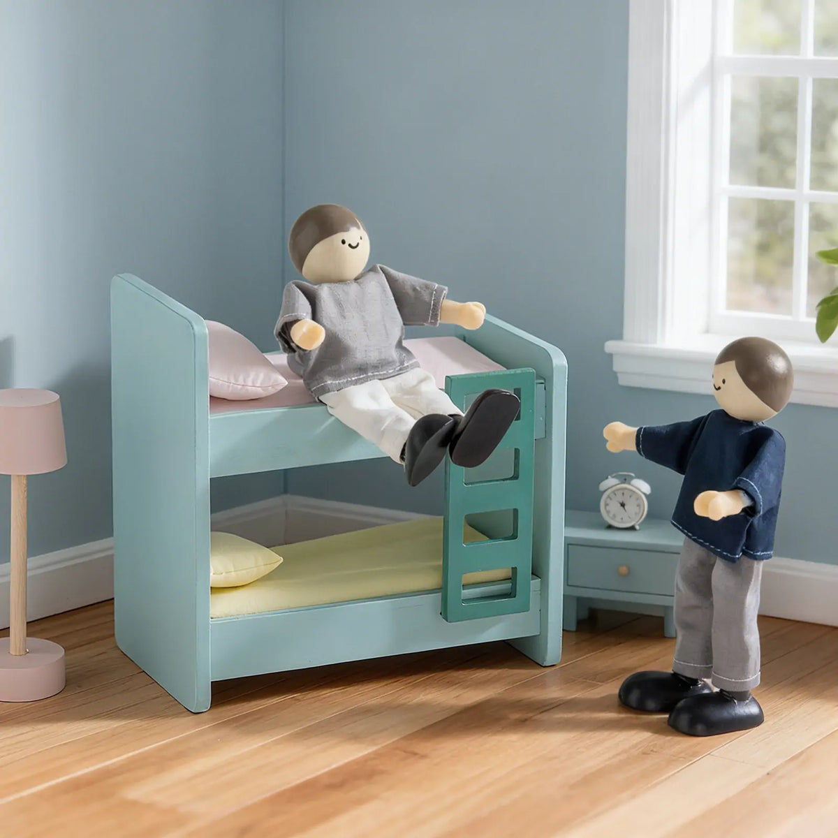 Tiny Land® Sweetwood Evergreen Dollhouse & Wooden Family Set