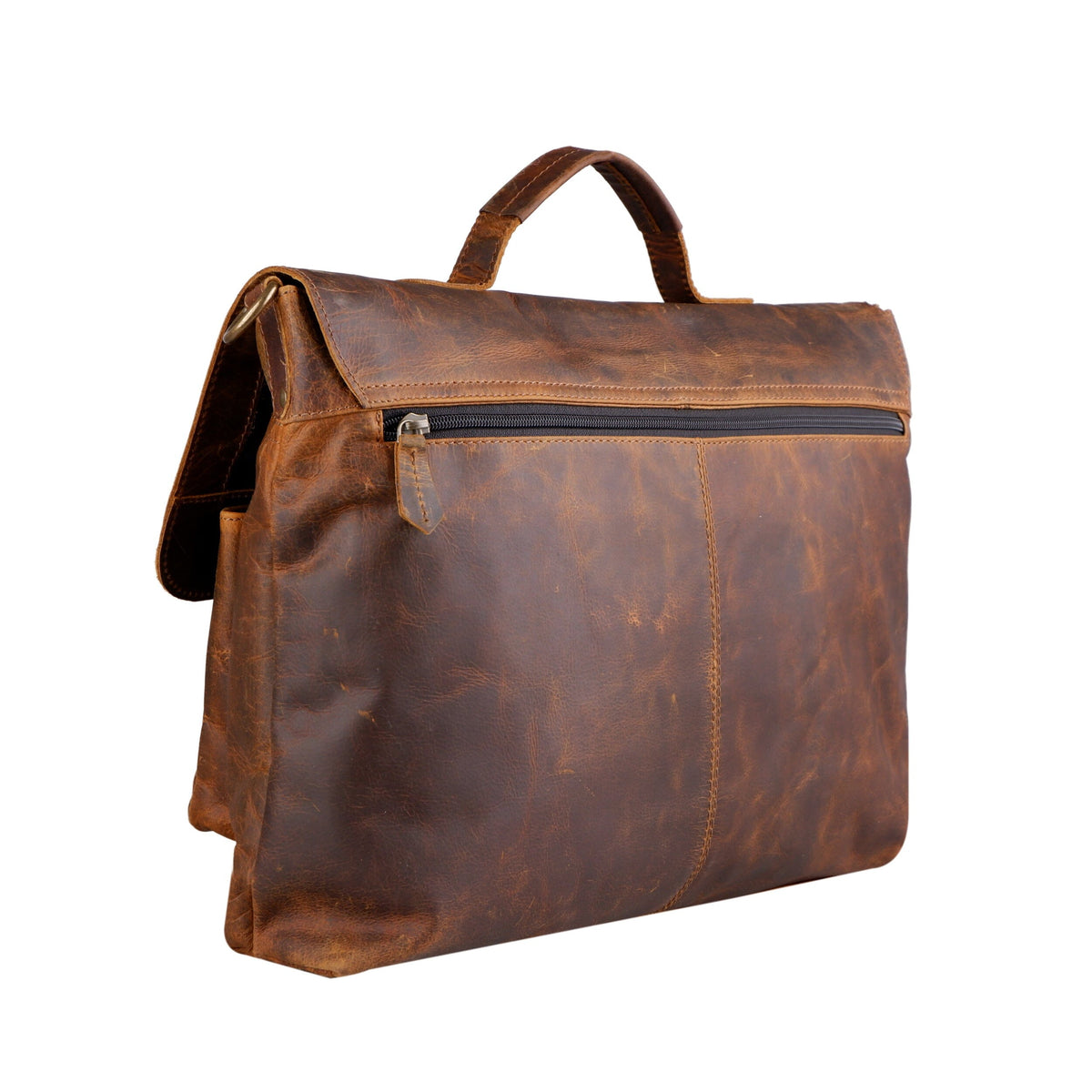 Buffalo Leather Laptop Messenger Bag | Tan Brown, 16 Inch