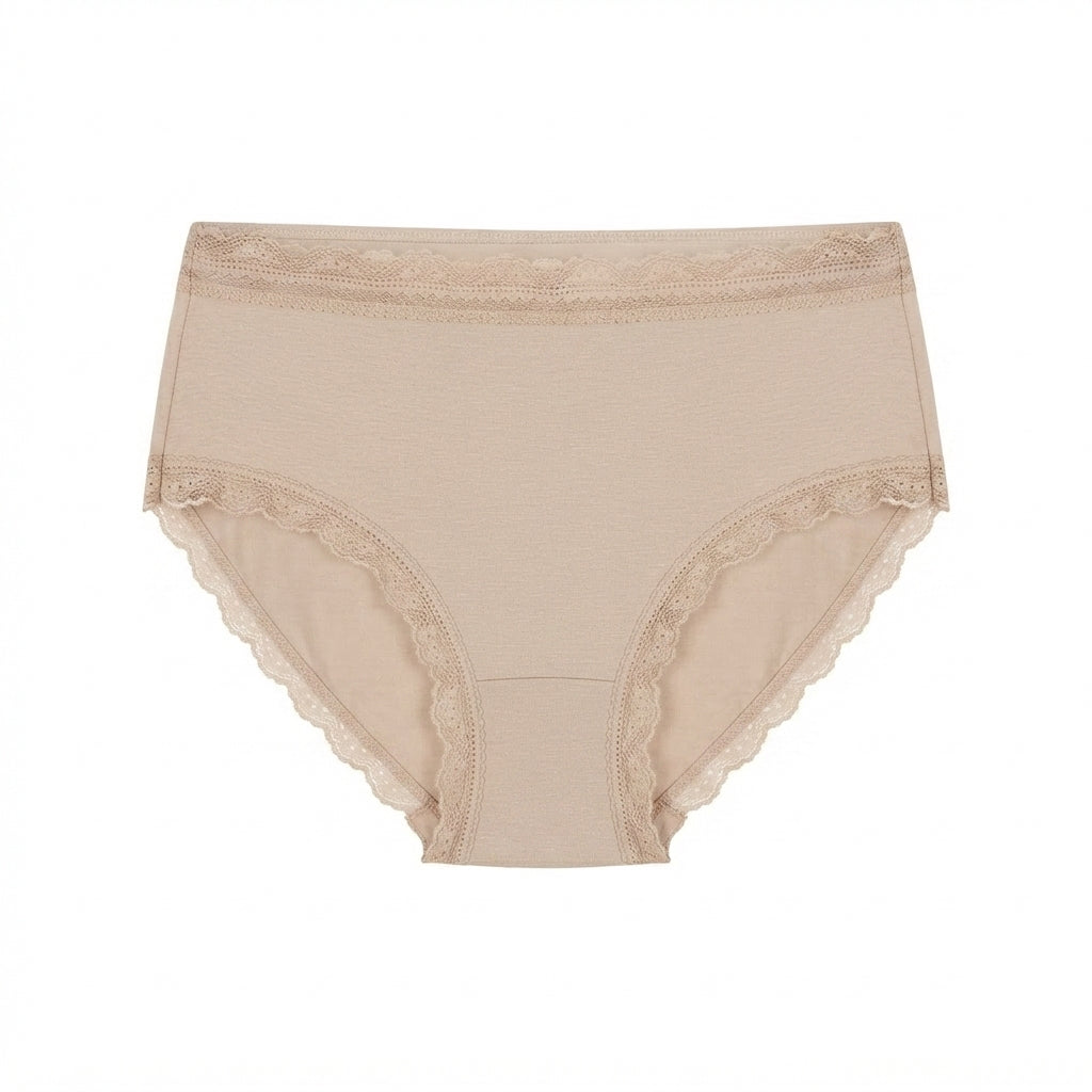 Organic Cotton Lace Mid-Rise Brief