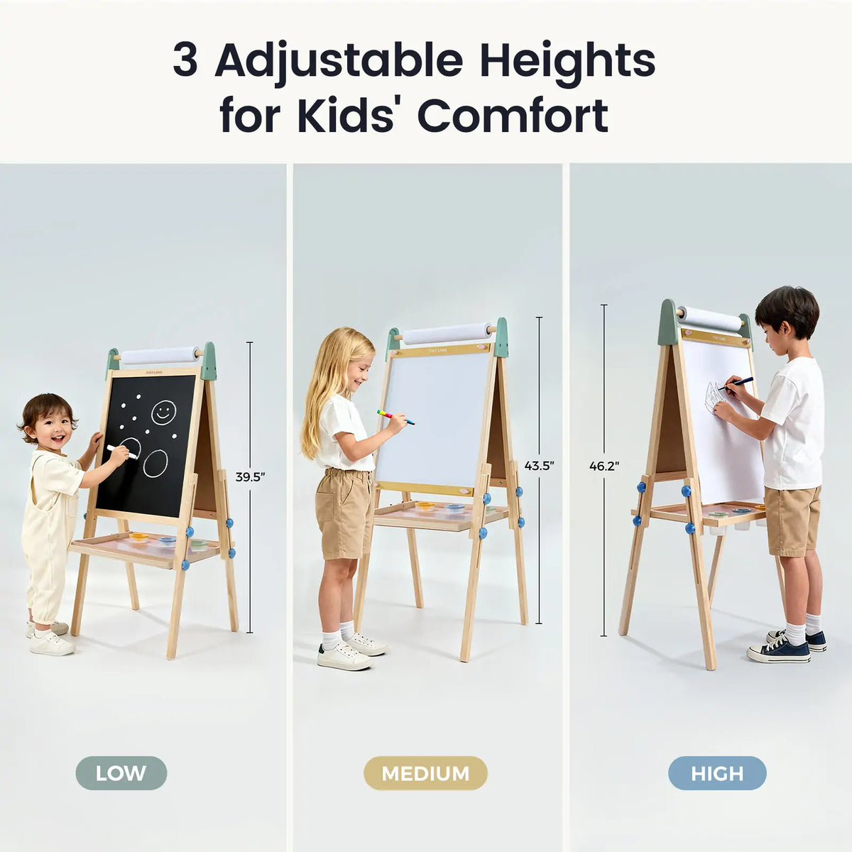 Tiny Land® Adjustable 3-in-1 Kids Art Easel