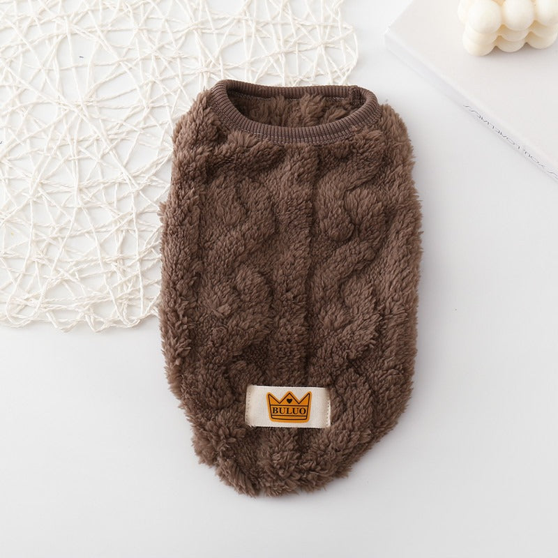 Autumn and Winter New Pet Clothes Dog Warm Cotton Jacket Vest Double Sided Velvet Vest Teddy Bears Cat Clothes