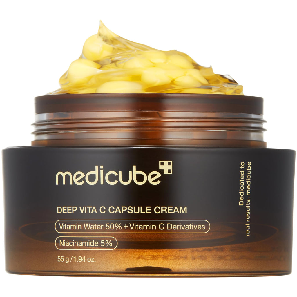 Medicube Deep Vitamin C Golden Capsule Face Moisturizer | Liposome Vitamin C Gel | 1.94 oz