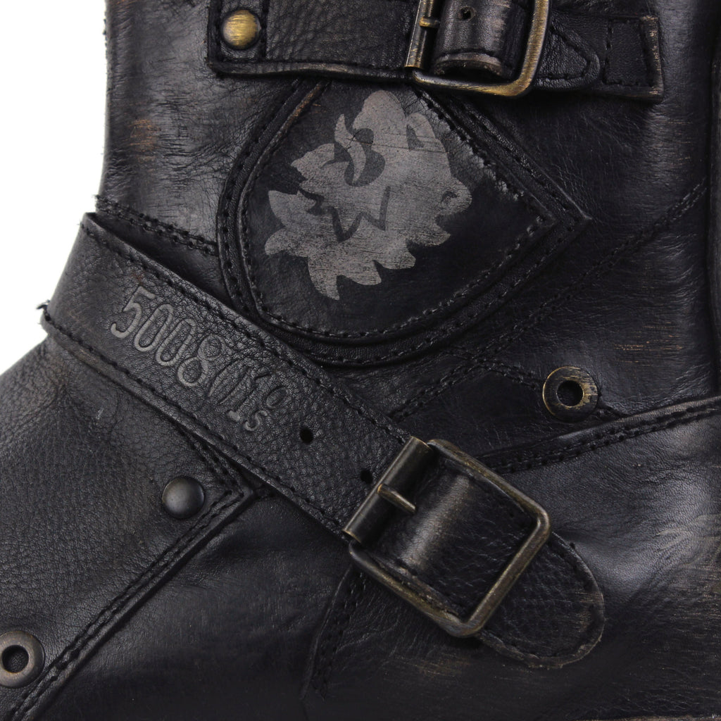 OSSTONE Vintage Leather Chukka Boots | Black, 5008-1-BS