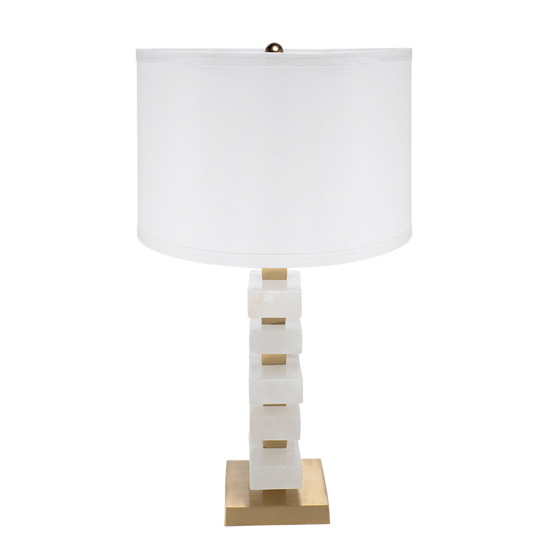 Sculptural Alabaster & Gold Table Lamp
