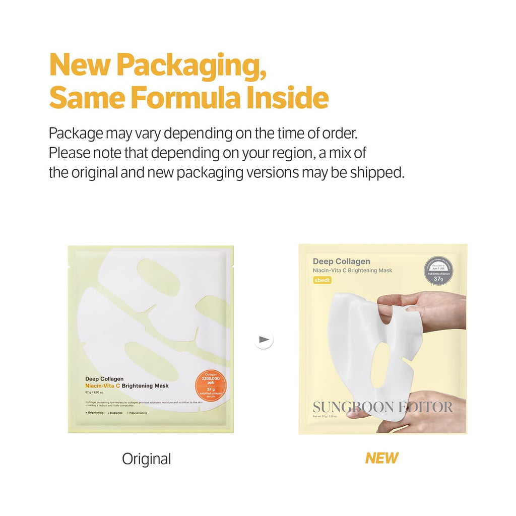 Sungboon Editor Deep Collagen Niacin-Vita C Sheet Masks | 4 Pack