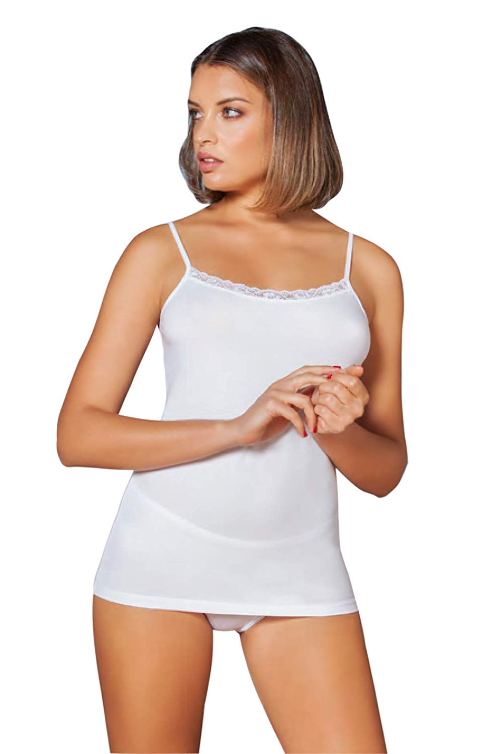 EGI Luxury Modal Lace-Trimmed Tank Top | Soft as a Second Skin, Made in Italy | S/M & L/XL
