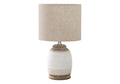 Contemporary Resin Table Lamp with Linen-Blend Shade - Cream