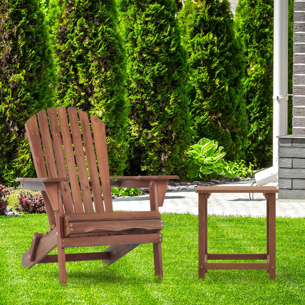 Folding Wood Adirondack Chairs | Set of 2