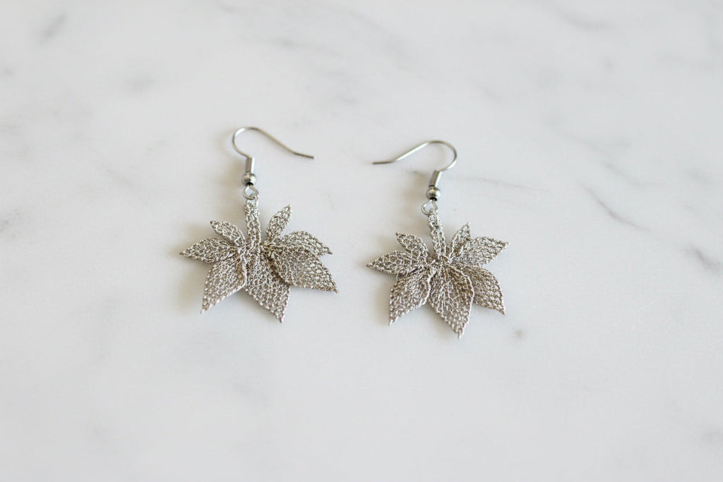 Handmade Leaf Dangle Earrings