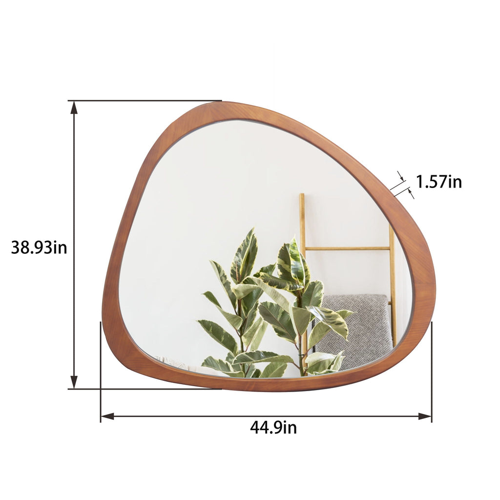 Asymmetrical Solid Wood Wall Mirror | Natural Wood