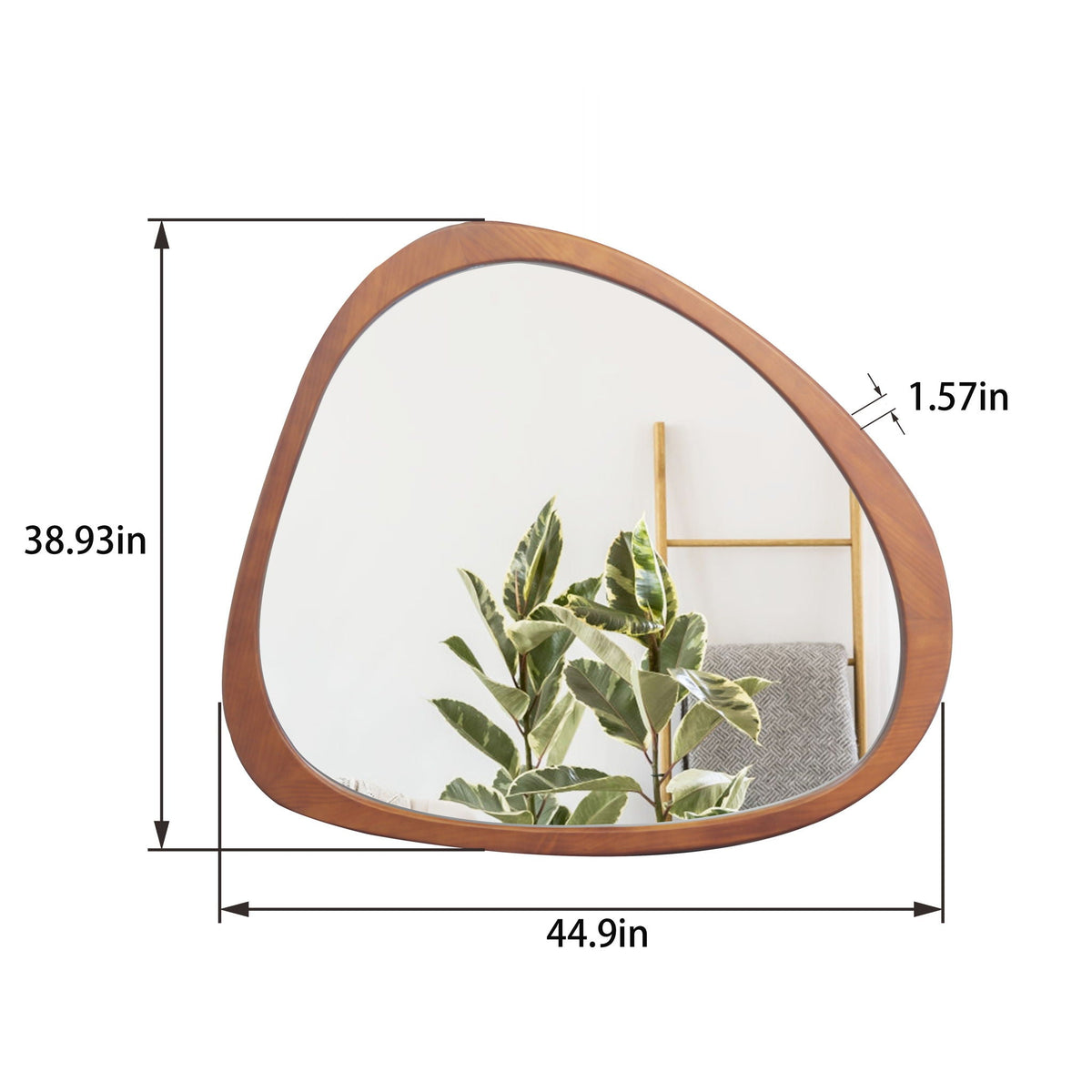 Asymmetrical Solid Wood Wall Mirror | Natural Wood