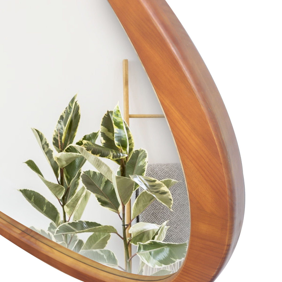Asymmetrical Solid Wood Wall Mirror | Natural Wood