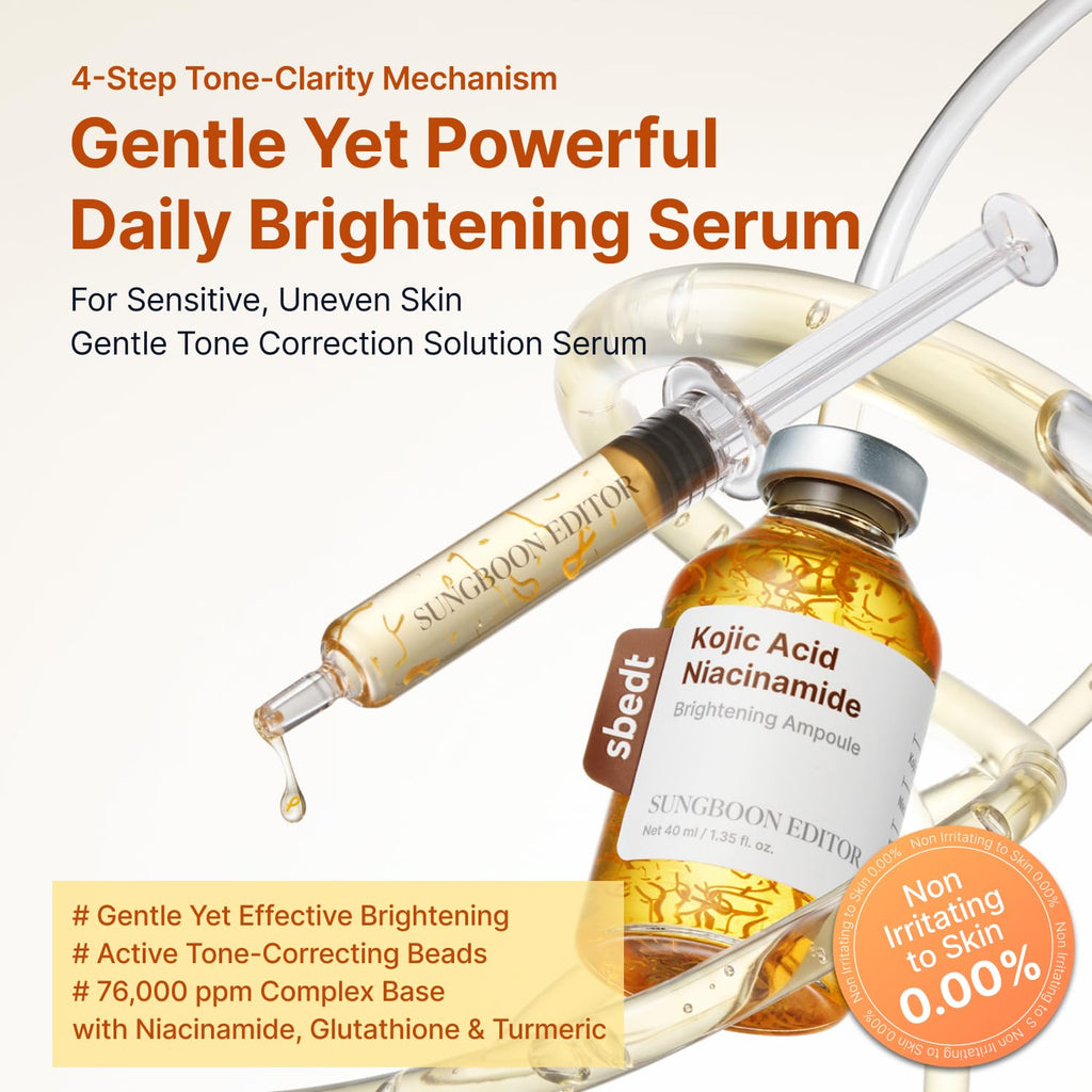 Sungboon Editor Brightening Ampoule | Kojic Acid, Niacinamide & Turmeric | Korean Skincare | 40ml
