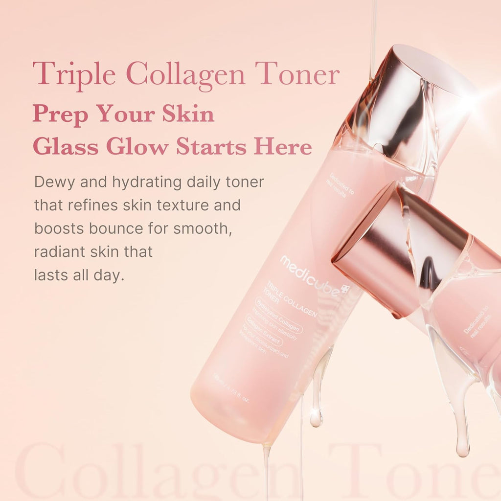 Medicube Triple Collagen Toner | Hydrolyzed, Atelo & Soluble Collagen | Korean Skincare | 140ml