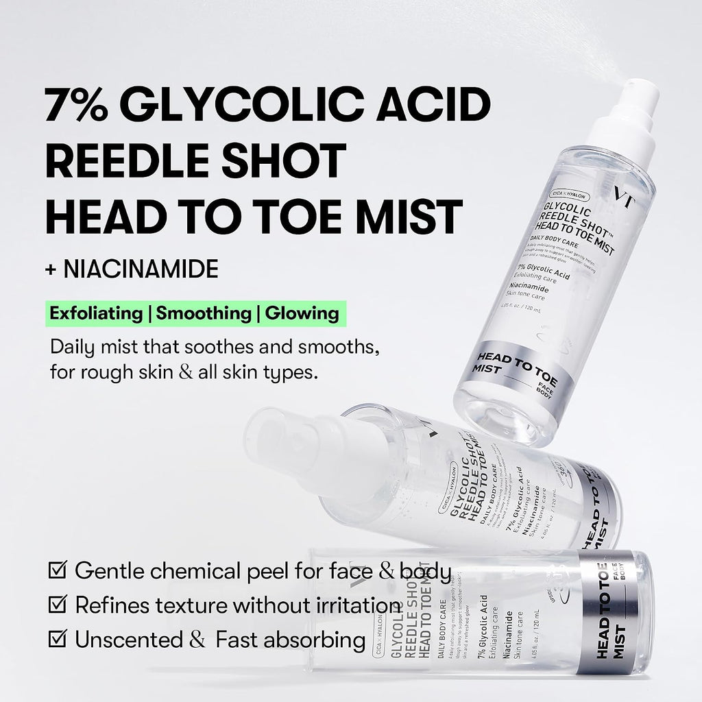 VT Glycolic Reedle Shot Head-to-Toe Exfoliating Mist | 120 mL