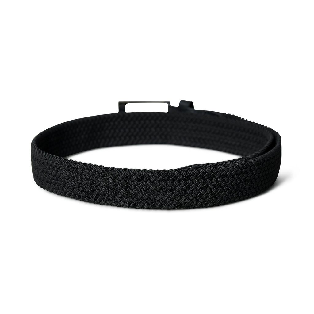 Braided Canvas & Buffalo Leather Belt | Black