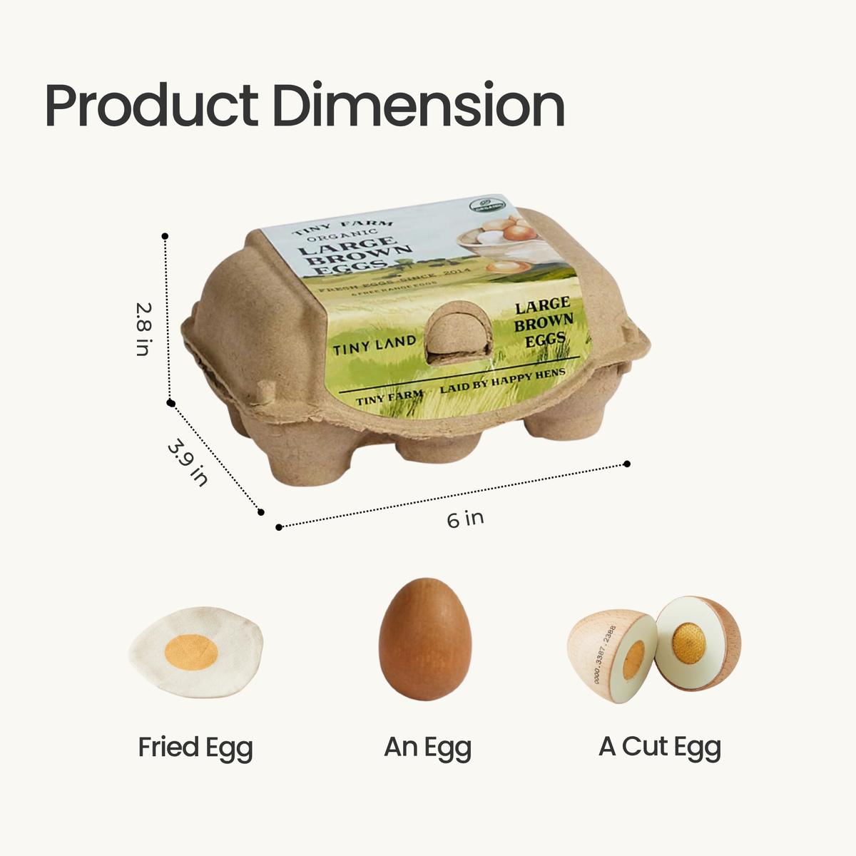 Tiny Land® Wooden Egg Pretend Play Set