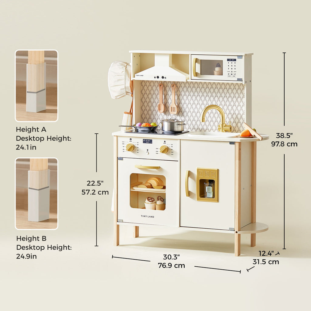 Tiny Land® PopJoy Adjustable Wooden Play Kitchen
