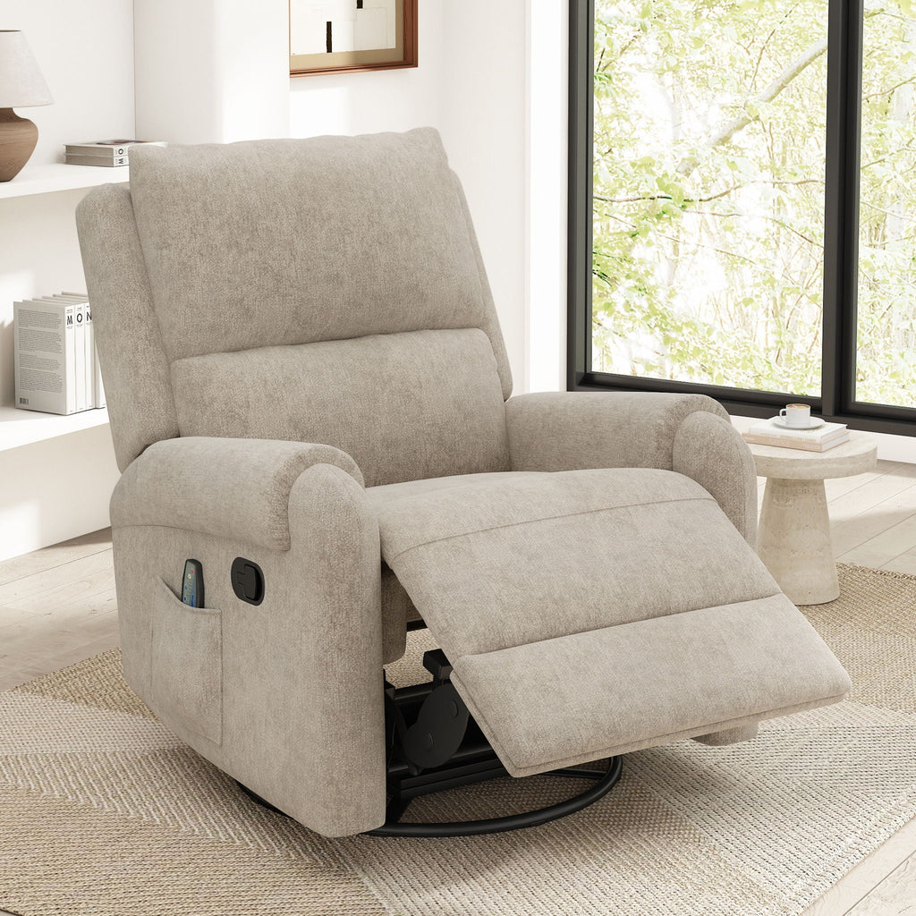 Fabric Massage Recliner | Swivel & Rocking Base