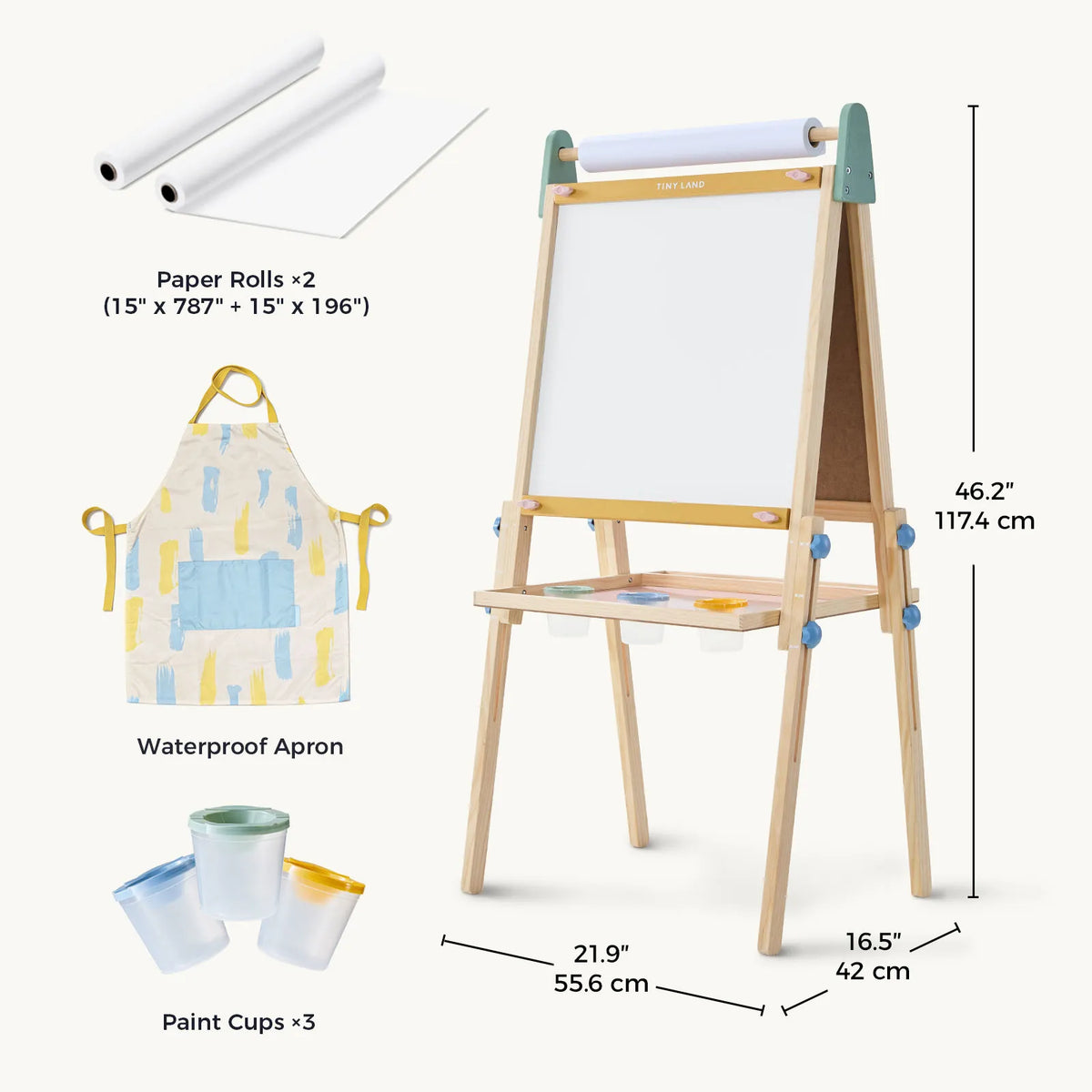 Tiny Land® Adjustable 3-in-1 Kids Art Easel