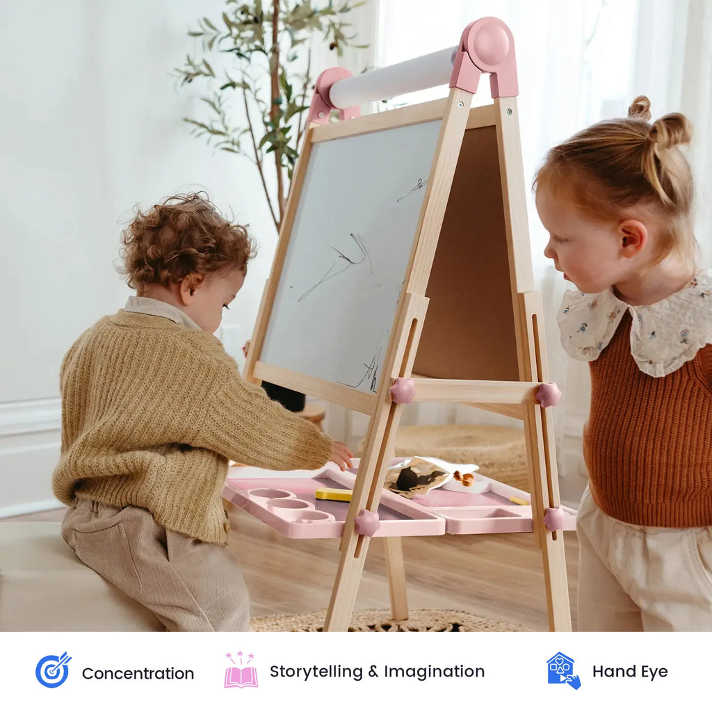 Tiny Land® Magnitales Art Easel & Paper Roll Bundle
