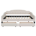 Tufted Upholstered Full-Size Daybed | Beige