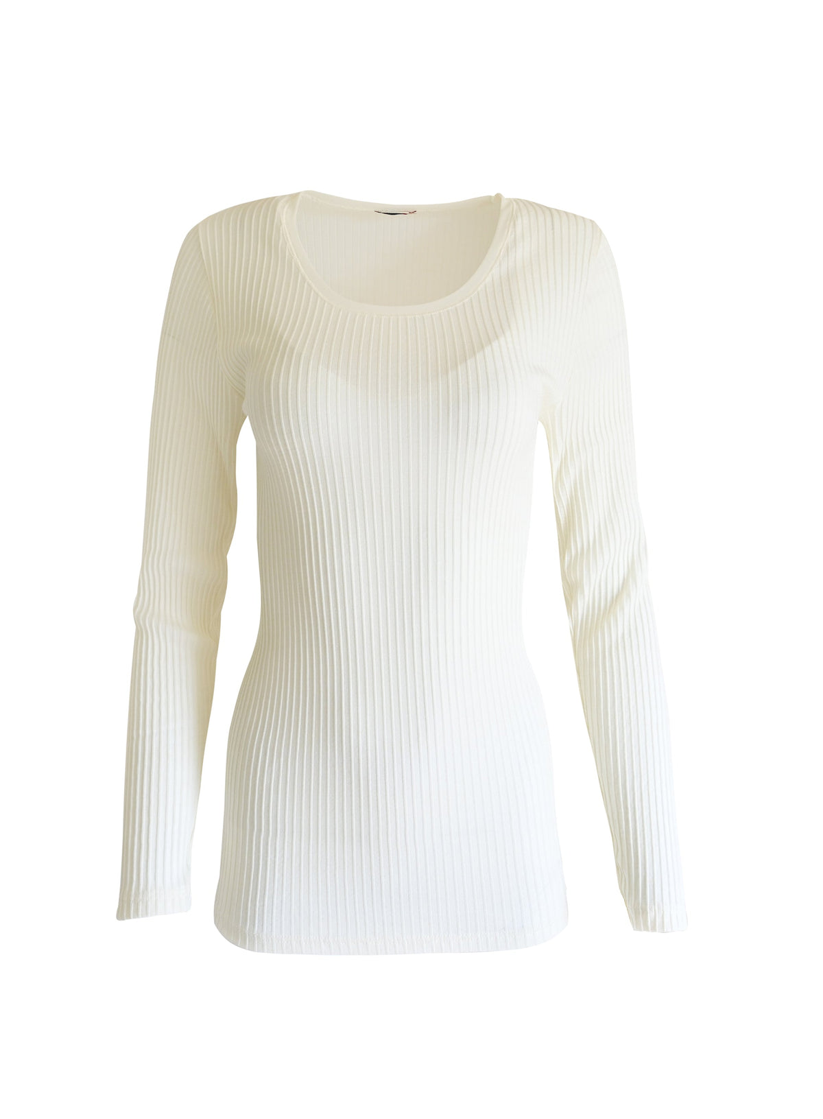 EGi Women's Merino Wool Blend Long Sleeve Top with Tulle Trim | Made in Italy