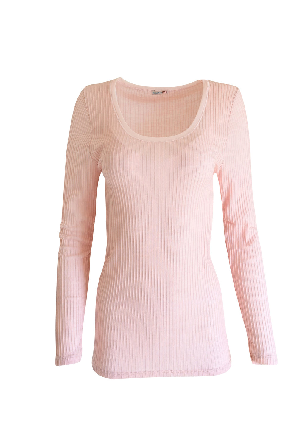 EGi Women's Merino Wool Blend Long Sleeve Top with Tulle Trim | Made in Italy