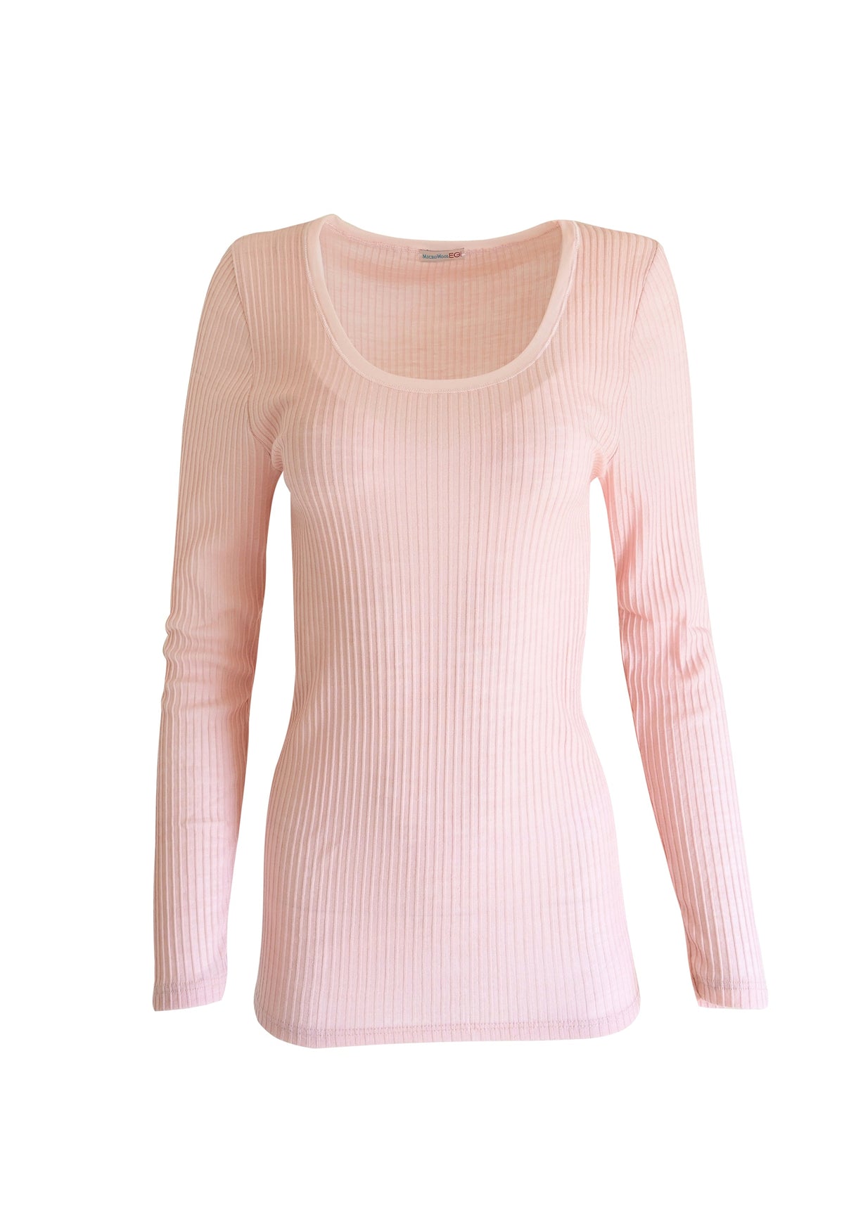 EGi Women's Merino Wool Blend Long Sleeve Top with Tulle Trim | Made in Italy